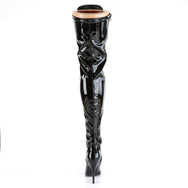 SEDUCE-3024 Overknee Stiefel Lack Schwarz von Pleaser – Ansicht 4