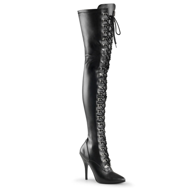 SEDUCE-3024 Overknee Stiefel schwarz von Pleaser