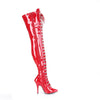 SEDUCE-3024 Overknee Stiefel Lack Rot | Pleaser