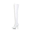 SEDUCE-3024 Overknee Stiefel Lack Weiß von Pleaser – Ansicht 3