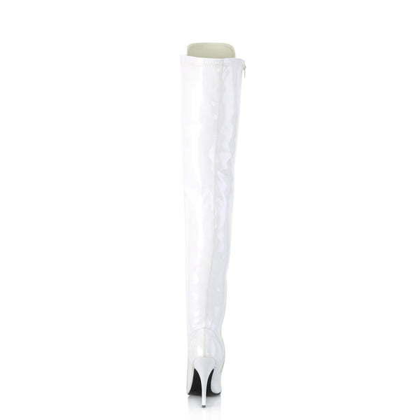 SEDUCE-3024 Overknee Stiefel Lack Weiß von Pleaser – Ansicht 4