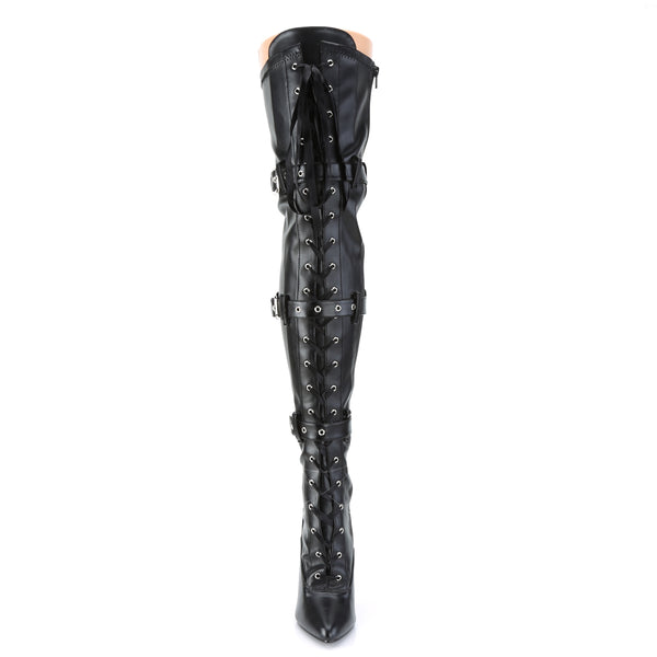 SEDUCE-3028 Overknee Stiefel Schwarz Matt von Pleaser – Ansicht 2