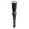 SEDUCE-3028 Overknee Stiefel Schwarz Lack von Pleaser – Ansicht 4