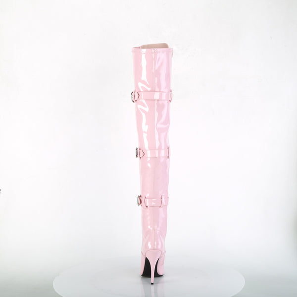 SEDUCE-3028 Overknee Stiefel Lack Baby Pink von Pleaser – Ansicht 4