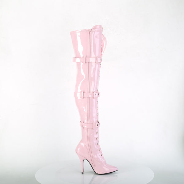 SEDUCE-3028 Overknee Stiefel Lack Baby Pink von Pleaser – Ansicht 5