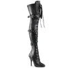 SEDUCE-3028 Overknee Stiefel Schwarz Matt von Pleaser