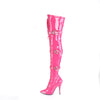 SEDUCE-3028 Overknee Stiefel Lack Hot Pink von Pleaser – Ansicht 3