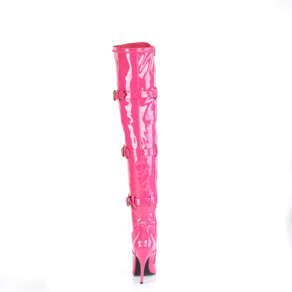 SEDUCE-3028 Overknee Stiefel Lack Hot Pink von Pleaser – Ansicht 4
