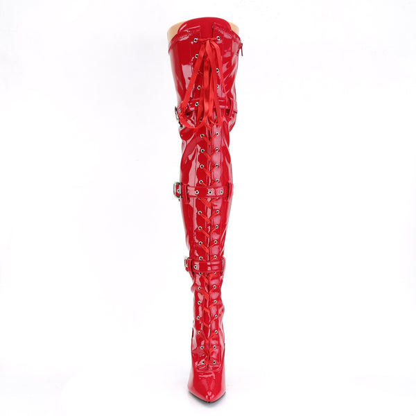 SEDUCE-3028 Overknee Stiefel Lack Rot von Pleaser – Ansicht 2