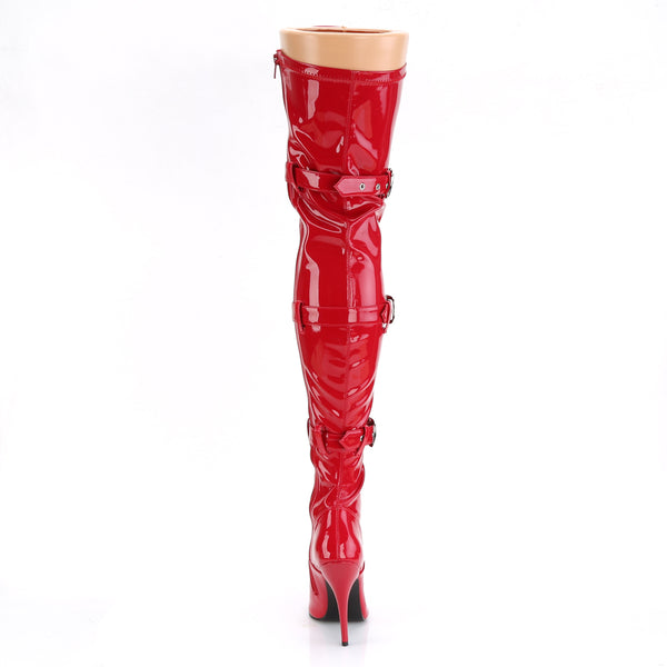SEDUCE-3028 Overknee Stiefel Lack Rot von Pleaser – Ansicht 4