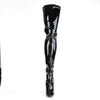 SEDUCE-3063 Overknee Stiefel Schwarz Lack | Pleaser
