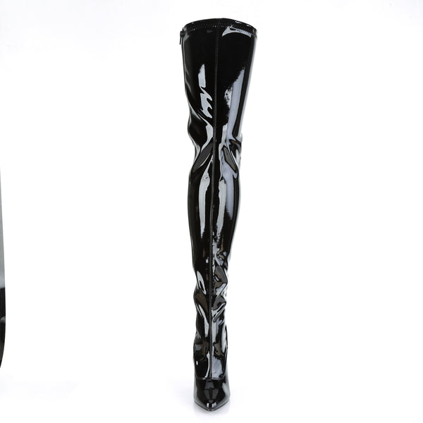 SEDUCE-3063 Overknee Stiefel Schwarz Lack | Pleaser