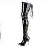 SEDUCE-3063 Overknee Stiefel Schwarz Lack | Pleaser