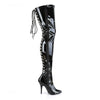 SEDUCE-3063 Overknee Stiefel Schwarz Lack | Pleaser