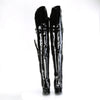 SEDUCE-3080 Overknee Stiefel mit Peitsche - Schwarz lack von Pleaser High Heels – Ansicht 2