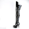 SEDUCE-3080 Overknee Stiefel mit Peitsche - Schwarz lack von Pleaser High Heels – Ansicht 3