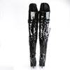 SEDUCE-3080 Overknee Stiefel mit Peitsche - Schwarz lack von Pleaser High Heels – Ansicht 4