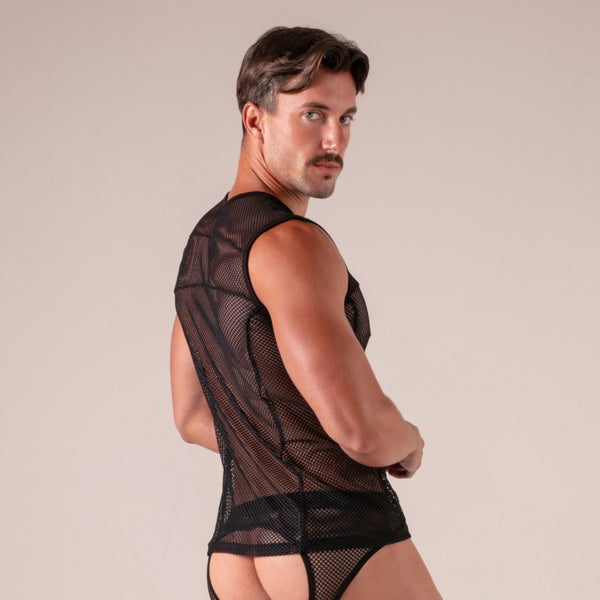 Seduction Tanktop Schwarz von Absolu Male – Ansicht 3