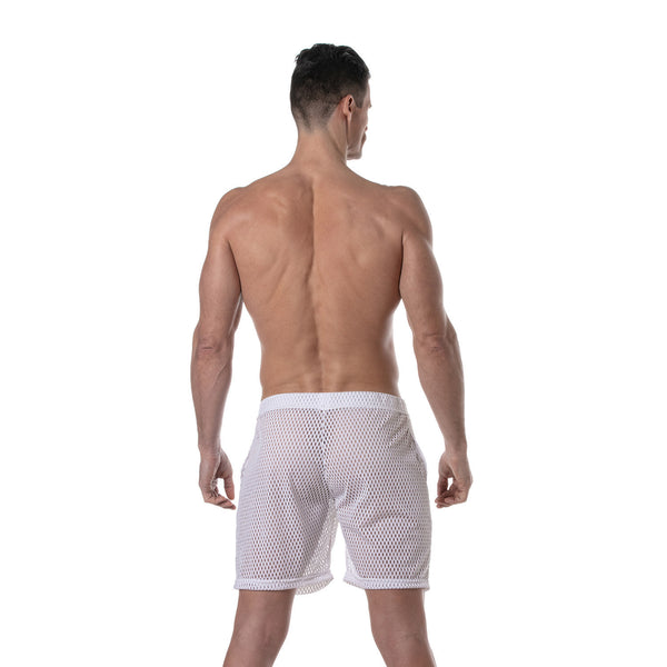 Herren Long Shorts Transparent Weiß - Leicht & Atmungsaktiv | TOF Paris