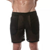 Herren Long Shorts Transparent Mesh - Leicht & Atmungsaktiv schwarz | TOF Paris