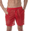 Herren Long Shorts Rot - Transparenter Look mit Mesh & Komfort | TOF Paris