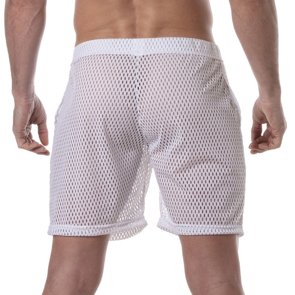 Herren Long Shorts Transparent Weiß - Leicht & Atmungsaktiv | TOF Paris