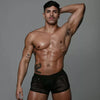 Männer Mini Shorts - Transparenter Mesh, atmungsaktiv & sexy, Schwarz | TOF Paris
