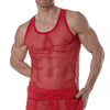 Tank Top Herren Mesh Rot - Atmungsaktiv & Clubwear-Style | TOF Paris