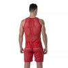 Tank Top Herren Mesh Rot - Atmungsaktiv & Clubwear-Style | TOF Paris