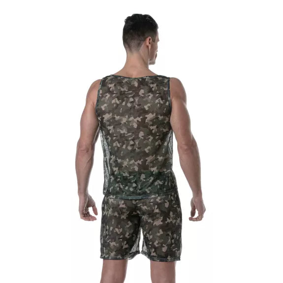 Herren Tank Top Camouflage Mesh - Atmungsaktiv & Stylisch | TOF Paris