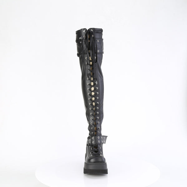 SHAKER-325 Plateau Overknee Stiefel Schwarz von DemoniaCult – Ansicht 2