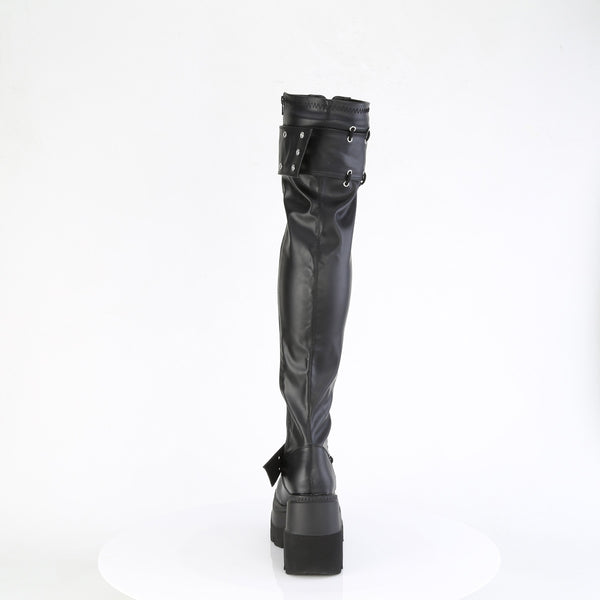 SHAKER-325 Plateau Overknee Stiefel Schwarz von DemoniaCult – Ansicht 4