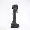 SHAKER-325 Plateau Overknee Stiefel Schwarz EUR 37 | DemoniaCult SALE