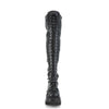 SHAKER-350 Plateau Overknee Stiefel schwarz matt Schnürung von DemoniaCult – Ansicht 2