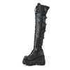 SHAKER-350 Plateau Overknee Stiefel schwarz matt Schnürung von DemoniaCult – Ansicht 3