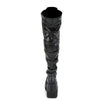 SHAKER-350 Plateau Overknee Stiefel schwarz matt Schnürung von DemoniaCult – Ansicht 4