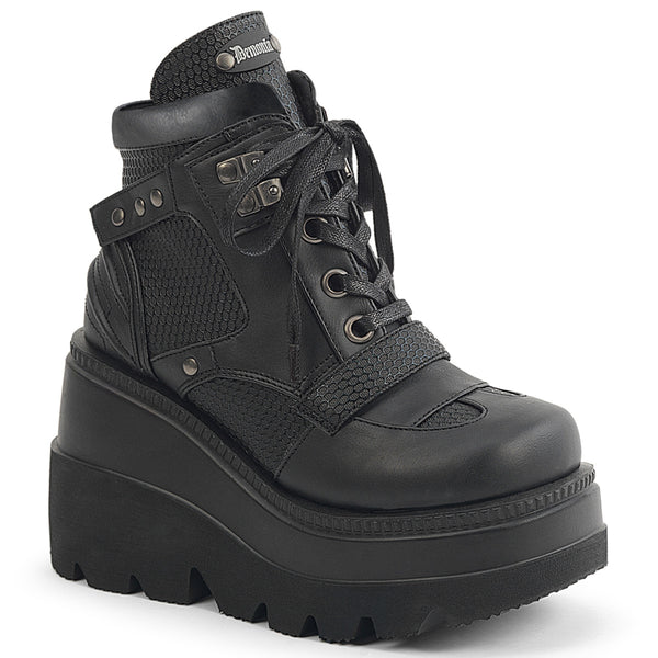 SHAKER-37 Plateau Stiefeletten Schwarz Matt | DemoniaCult