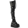 SHAKER-420 Plateau Overknee Stiefel Schwarz Matt von DemoniaCult