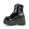 SHAKER-52 Plateau Stiefeletten schwarz Lack Schnürung von DemoniaCult – Ansicht 3