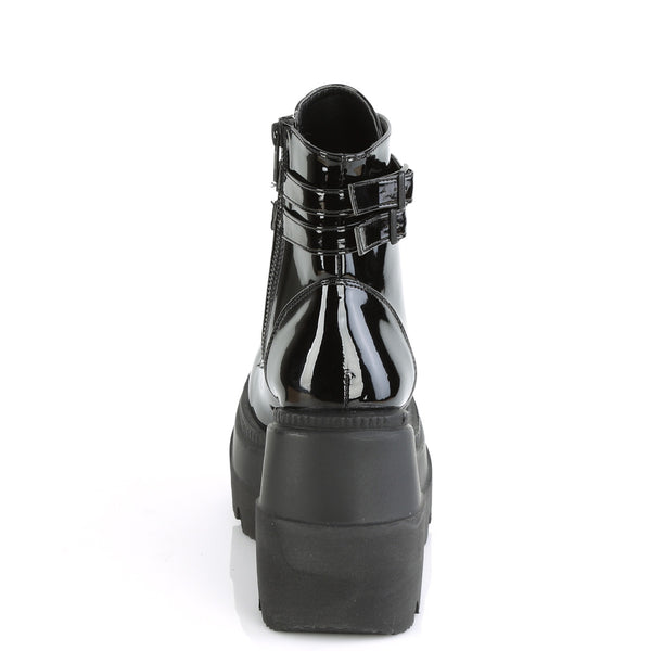 SHAKER-52 Plateau Stiefeletten schwarz Lack Schnürung von DemoniaCult – Ansicht 4