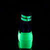 SHAKER-52 Plateau Stiefeletten schwarz grün fluoreszierend Schnürung UV von DemoniaCult – Ansicht 4