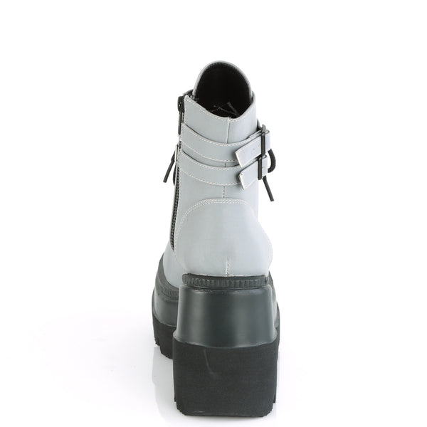 SHAKER-52 Plateau Stiefeletten grau fluoreszierend Schnürung von DemoniaCult – Ansicht 4