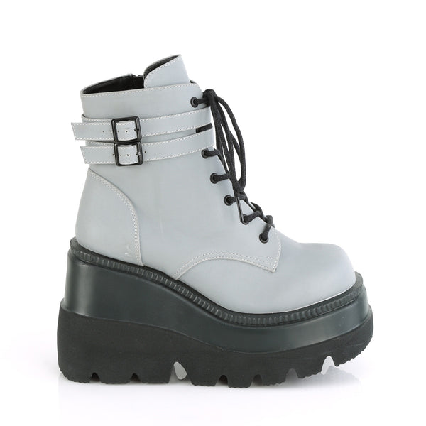 SHAKER-52 Plateau Stiefeletten grau fluoreszierend Schnürung von DemoniaCult – Ansicht 5