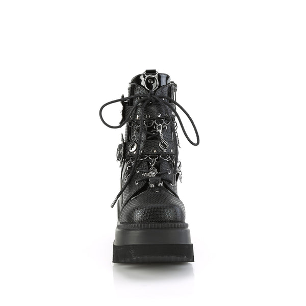 SHAKER-66 Plateau Stiefeletten mit Fledermäusen - Schwarz von Demonia – Ansicht 2