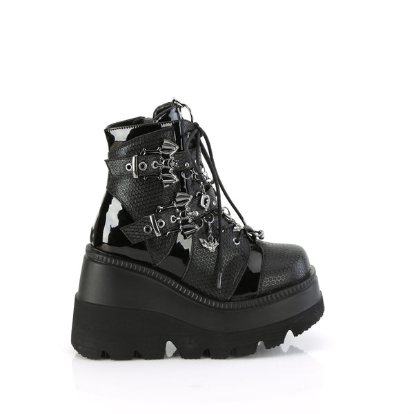 SHAKER-66 Plateau Stiefeletten mit Fledermäusen - Schwarz von Demonia – Ansicht 5
