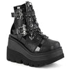 SHAKER-66 Plateau Stiefeletten mit Fledermäusen - Schwarz von Demonia