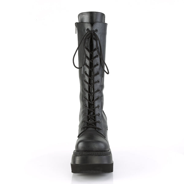 SHAKER-72 Plateau Stiefeletten Schwarz matt von DemoniaCult – Ansicht 2