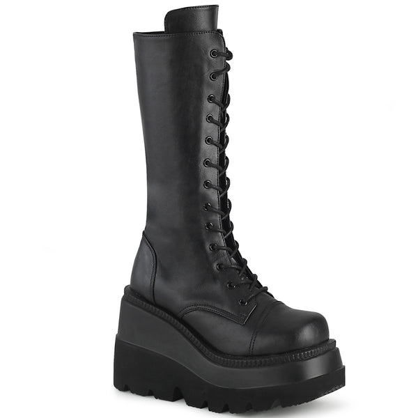 SHAKER-72 Plateau Stiefeletten Schwarz matt von DemoniaCult