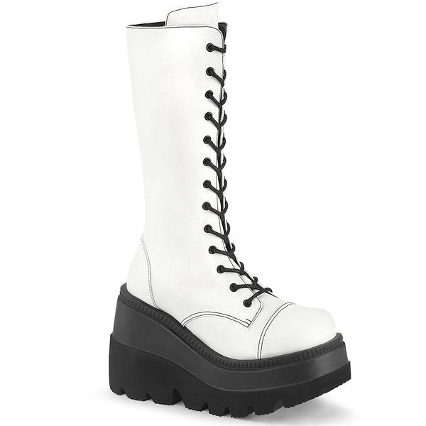 SHAKER-72 Plateau Stiefel - Weiß von Demonia Cult