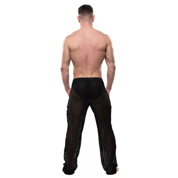 Hose leicht und luftig - Low-Rise, ausgestellter Schnitt, große Taschen - Schwarz| TOF Paris